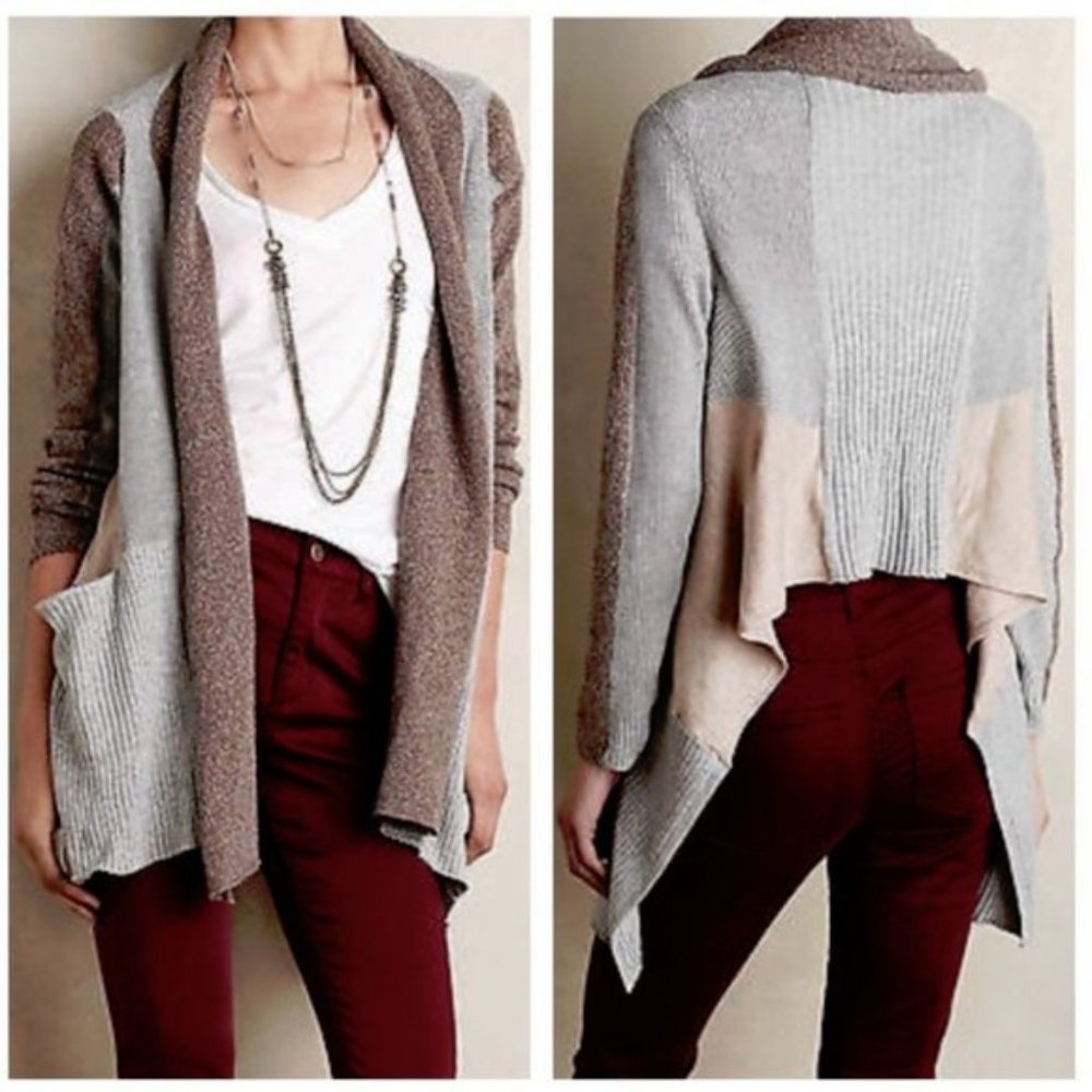 Sparrow Hi Lo Patchwork Open Cardigan PL - Picture 1 of 9